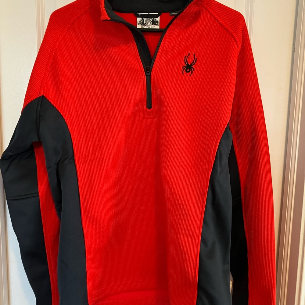 Spyder Men's Red and Black Jacket (never worn)